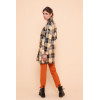 Manteau style vintage carreaux noirs et jaunes Hippocampe