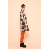 Manteau style vintage carreaux noirs et jaunes Hippocampe