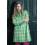 Manteau style vintage carreaux vert et beige Hippocampe