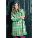 Manteau style vintage carreaux vert et beige Hippocampe