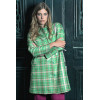 Manteau style vintage carreaux vert et beige Hippocampe
