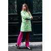 Manteau style vintage carreaux vert et beige Hippocampe
