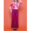 Hauts Col bénitier voile motif fleuri rose et rouge Hippocampe