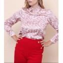 Chemise effet satin roses à fleurs Hippocampe