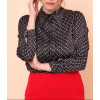 Chemise effet satin noire motif rétro blanc Hippocampe