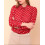 Chemise voile rouge à pois blancs Hippocampe