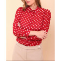 Chemise voile rouge à pois blancs Hippocampe