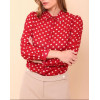 Chemise voile rouge à pois blancs Hippocampe
