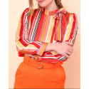 Chemise lavallière rayures oranges Hippocampe