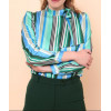 Chemise lavallière rayures vert Hippocampe
