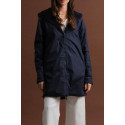 Parka mi-longue imperméable bleu fourrée bleu Goa