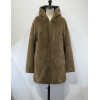 Parka mi-longue imperméable noir fourrée camel Goa