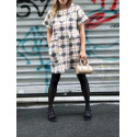Robe laine bouclée style tartan Hippocampe
