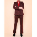 Pantalon tailleur motif reptile rouge Hippocampe