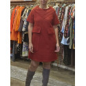 Robe laine bouclée rouge foncé Hippocampe