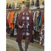 Robe laine bouclée style tartan bordeaux Hippocampe
