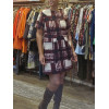Robe laine bouclée style tartan bordeaux Hippocampe