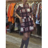 Robe laine bouclée style tartan bordeaux Hippocampe