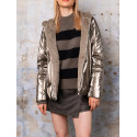 Parka courte champagne fausse fourrure