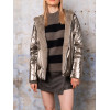 Parka courte champagne fausse fourrure