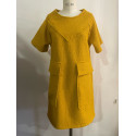 Robe laine bouclée jaune safran Hippocampe