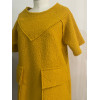 Robe laine bouclée jaune safran Hippocampe