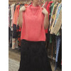 Pull sans manche rose corail