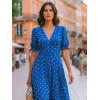 Robe bas asymétrique vert fleurs noires Goa