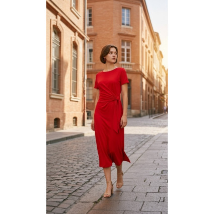 Robe longue nœud sur le côté