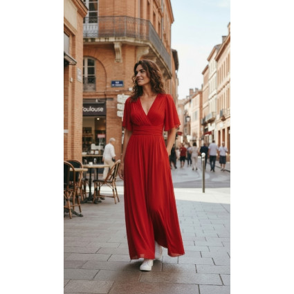 Robe longue taille drapée