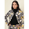 Blouson seventies courbes noir blanc et couleurs