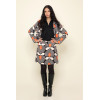 Blouson seventies courbes noir blanc et couleurs
